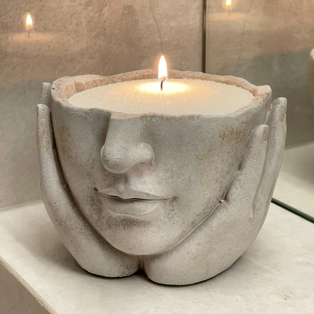 Sable Lumière, bougie en perles Aura Glow – pot visage